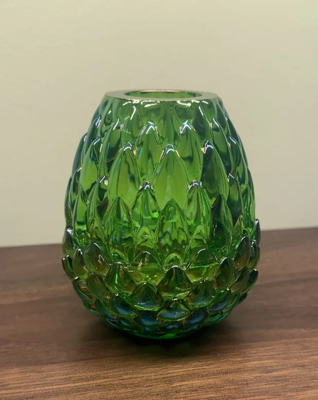 Earth Element dragon egg in green glass